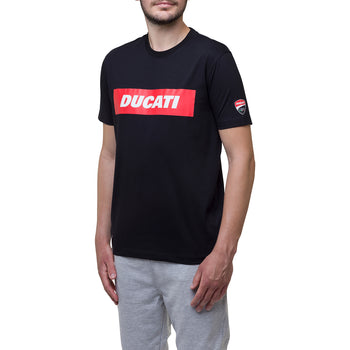 T-shirt nera con maxi-logo Ducati Corse Aron, Abbigliamento Sport, SKU a722000136, Immagine 0